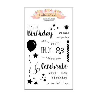 Craftwork Cards Clear Stamp Set - Celebrations