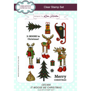 Lisa Horton A5 Clear Stamp Set - It Moose Be Christmas