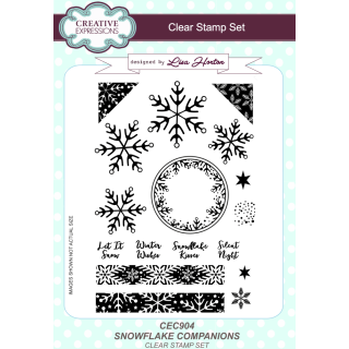 Lisa Horton A5 Clear Stamp Set - Snowflake Companions