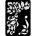 Creative Expressions Mini Stencil - Holly Corner