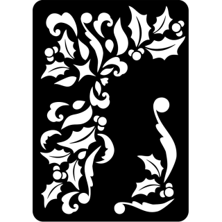 Creative Expressions Mini Stencil - Holly Corner