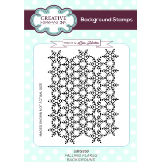 Lisa Horton A6 Rubber Background Stamp - Falling Flakes