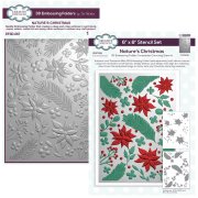 Creative Expressions 3D Embossing Folder and Companion Colouring Stencils Bundle - Nature's Christmas