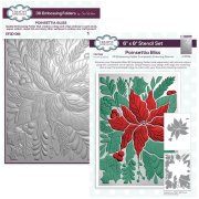 Creative Expressions 3D Embossing Folder and Companion Colouring Stencils Bundle - Poinsettia Bliss