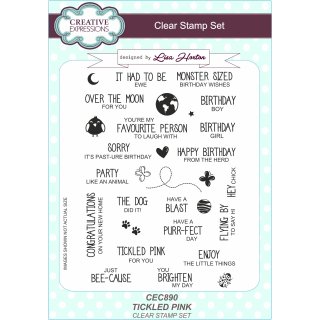 Lisa Horton A5 Clear Stamp Set - Tickled Pink