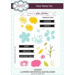 Lisa Horton A5 Clear Stamp Set - Layered Watercolour Blooms