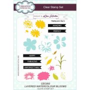 Lisa Horton A5 Clear Stamp Set - Layered Watercolour Blooms