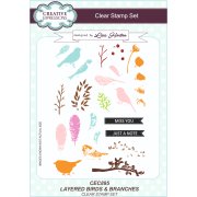 Lisa Horton A5 Clear Stamp Set - Layered Birds & Branches