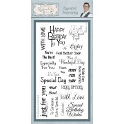 Phill Martin Sentimentally Yours DL Clear Stamp Set - Essential Sentiments