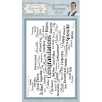 Phill Martin Sentimentally Yours DL Rubber Stamp - Congratulations Sentiment Cloud