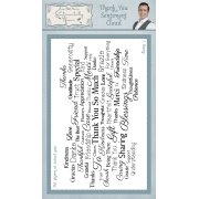 Phill Martin Sentimentally Yours DL Rubber Stamp - Thank You Sentiment Cloud