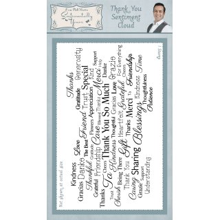 Phill Martin Sentimentally Yours DL Rubber Stamp - Thank You Sentiment Cloud
