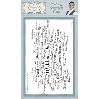 Phill Martin Sentimentally Yours DL Rubber Stamp - Wedding Sentiment Cloud