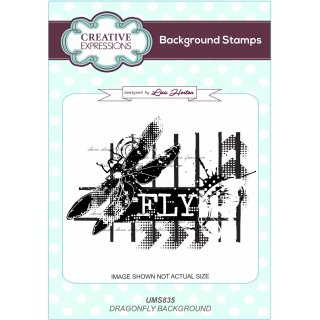 Lisa Horton A6 Background Stamp - Dragonfly
