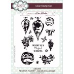 Lisa Horton A5 Clear Stamp Set - Festive Flurry Baubles & Bows