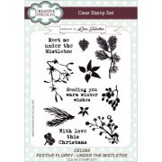Lisa Horton A5 Clear Stamp Set - Festive Flurry Under the Mistletoe