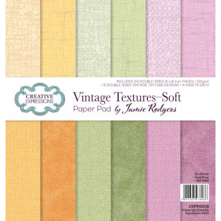 Jamie Rodgers Soft Vintage Textures 8x8 Paper Pad - Creative Expressions