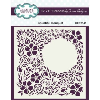 Jamie Rodgers 6x6 Stencil - Bountiful Bouquet