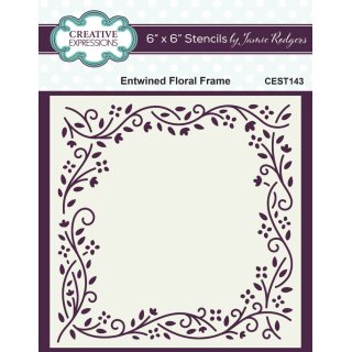 Jamie Rodgers 6x6 Stencil - Entwined Floral Frame