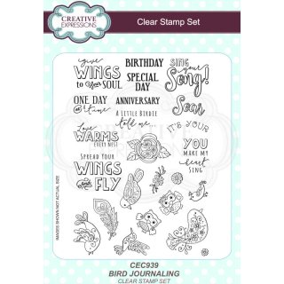 Creative Expressions Journaling A5 Clear Stamp Set - Bird
