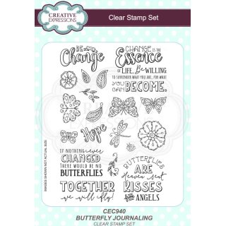 Creative Expressions Journaling A5 Clear Stamp Set -  Butterfly