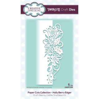Paper Cuts Edger Die - Holly Berry