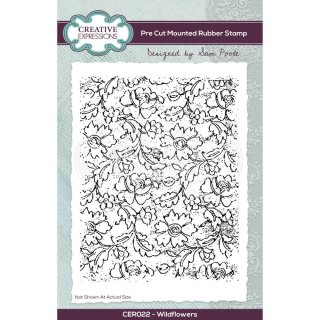 Sam Poole A6 Pre-Cut Rubber Stamp - Wildflowers