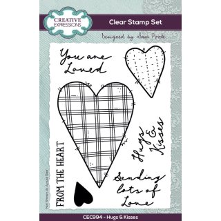 Sam Poole 6x4 Clear Stamp Set - Hugs & Kisses
