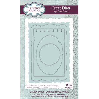 Sam Poole Shabby Basics Die Set - Layered Ripped Papers