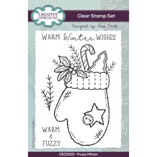 Sam Poole 6x4 Clear Stamp Set - Fuzzy Mittens