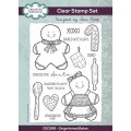 Sam Poole 6x8 inch Clear Stamp Set - Gingerbread Bakes