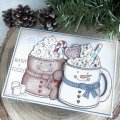 Sam Poole 6x8 inch Clear Stamp Set - Novelty Christmas Mugs