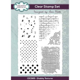 Sam Poole 6x8 Inch Clear Stamp Set - Shabby Textures