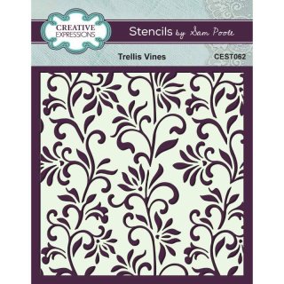 Sam Poole 6x6 Stencil - Trellis Vines