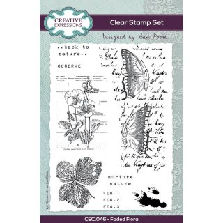 Sam Poole 6x4 Clear Stamp Set - Faded Flora