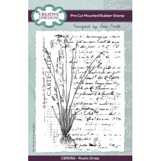 Sam Poole 6x4 Pre Cut Rubber Stamp - Rustic Grass