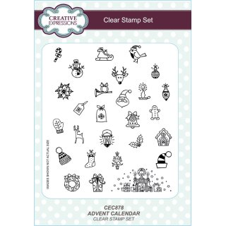 Creative Expressions Advent Calendar A5 Stamp Set