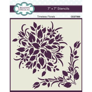 Timeless Florals 7x7 inch Stencil