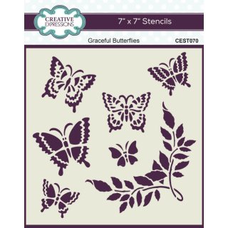 Graceful Butterflies 7x7 inch Stencil