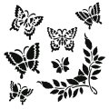 Graceful Butterflies 7x7 inch Stencil