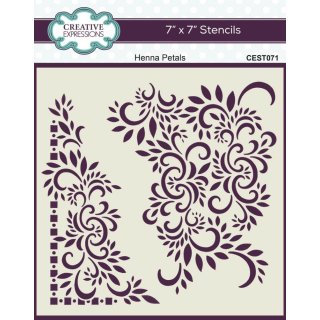 Henna Petals 7x7 inch Stencil