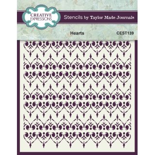 Creative Expressions Taylor Made Journals - 6x6 Inch Stencil - Hearts