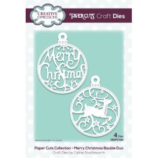 Paper Cuts Christmas Dies - Merry Christmas Bauble Duo