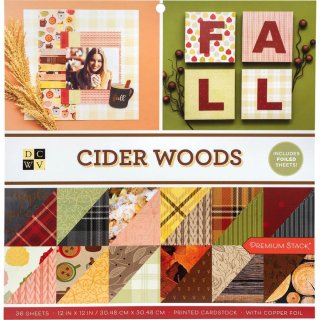 DCWV 12x12 Premium Cardstock Stack - Cider Woods