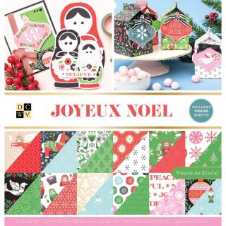 DCWV 12x12 Premium Cardstock Stack - Joyeux Noel