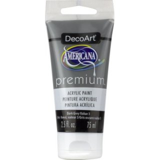 DecoArt Americana Premium Acrylic Paint - Dark Grey Value 3
