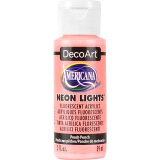 DecoArt Americana Neon Lights Fluorescent Acrylic Paint - Peach Punch