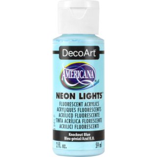 DecoArt Americana Neon Lights Fluorescent Acrylic Paint - Knockout Blue