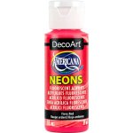 DecoArt Americana Neons Fluorescent Acrylic Paint - Fiery Red