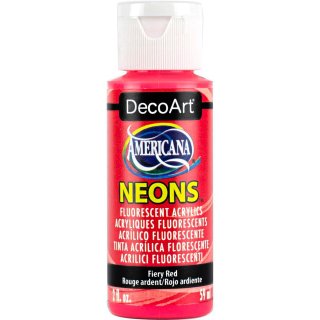 DecoArt Americana Neons Fluorescent Acrylic Paint - Fiery Red